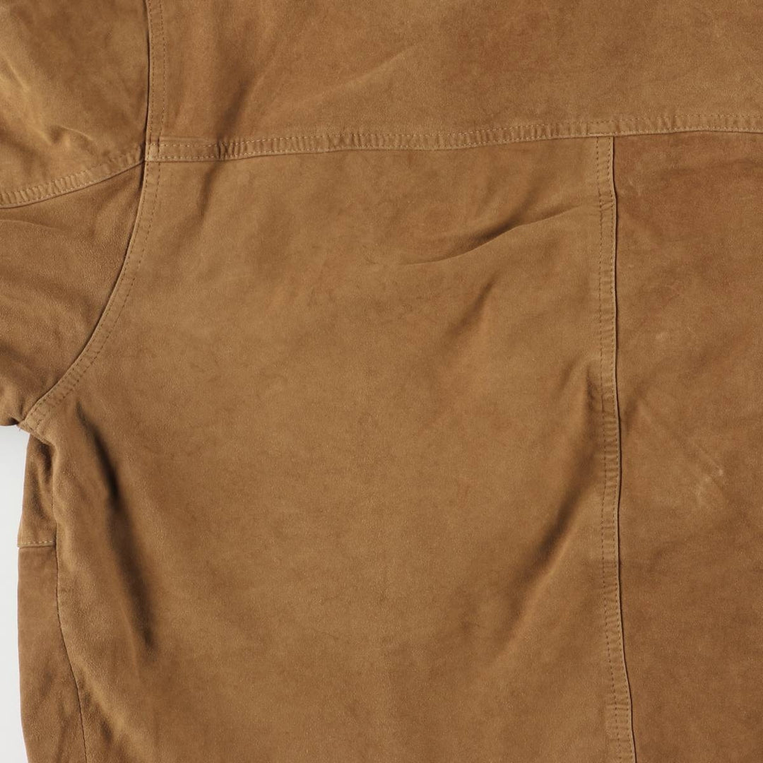 Hugo Boss Balster Jacket, Suede Leather Blouson, Men's Size L Genuine Leather Suede Leather brown type Vintage Second Hand