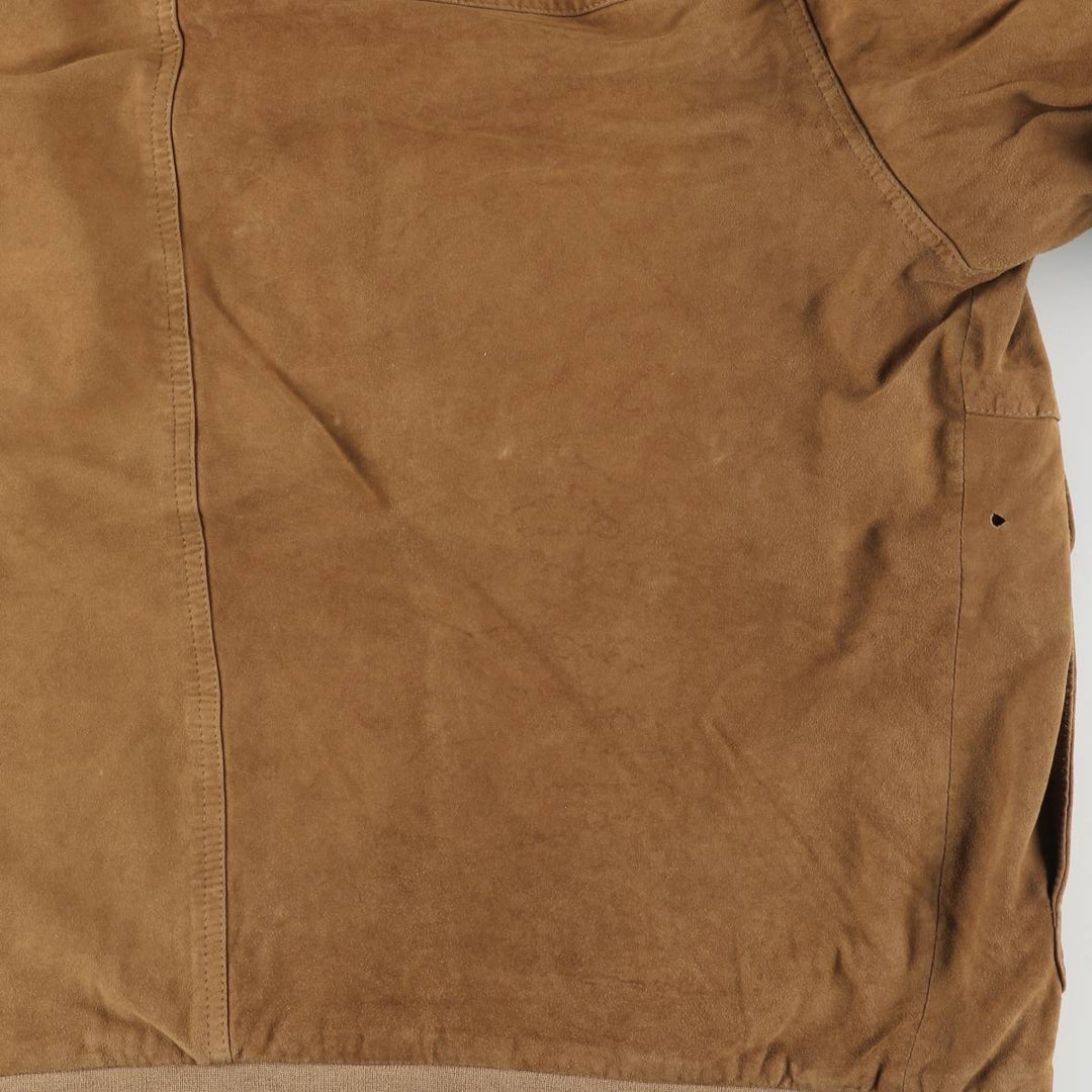 Hugo Boss Balster Jacket, Suede Leather Blouson, Men's Size L Genuine Leather Suede Leather brown type Vintage Second Hand