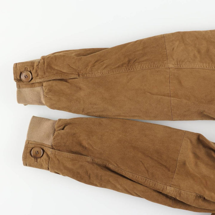 Hugo Boss Balster Jacket, Suede Leather Blouson, Men's Size L Genuine Leather Suede Leather brown type Vintage Second Hand