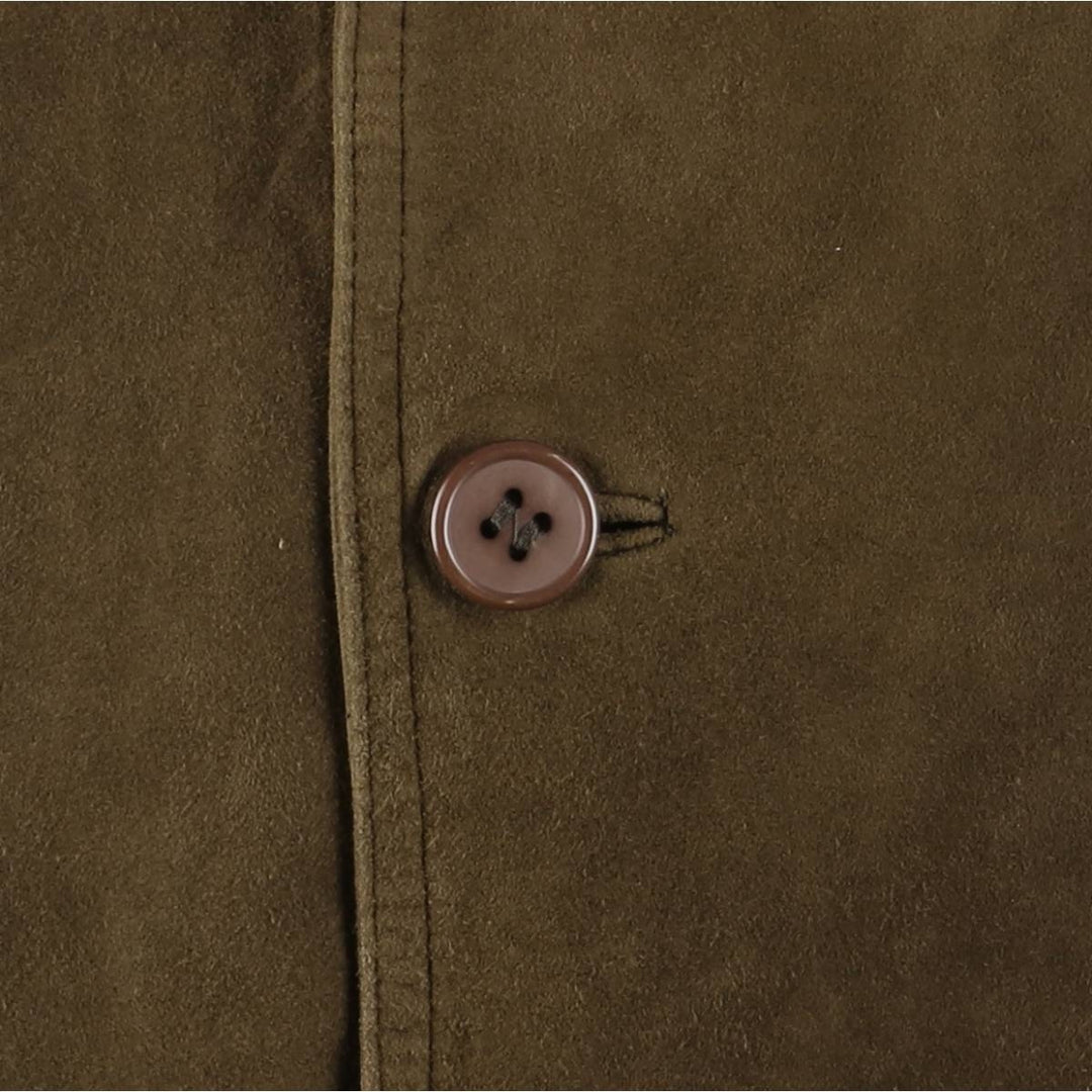 CHRIST suede leather blouson, men's size XL unclear Khaki type brown Vintage Second Hand