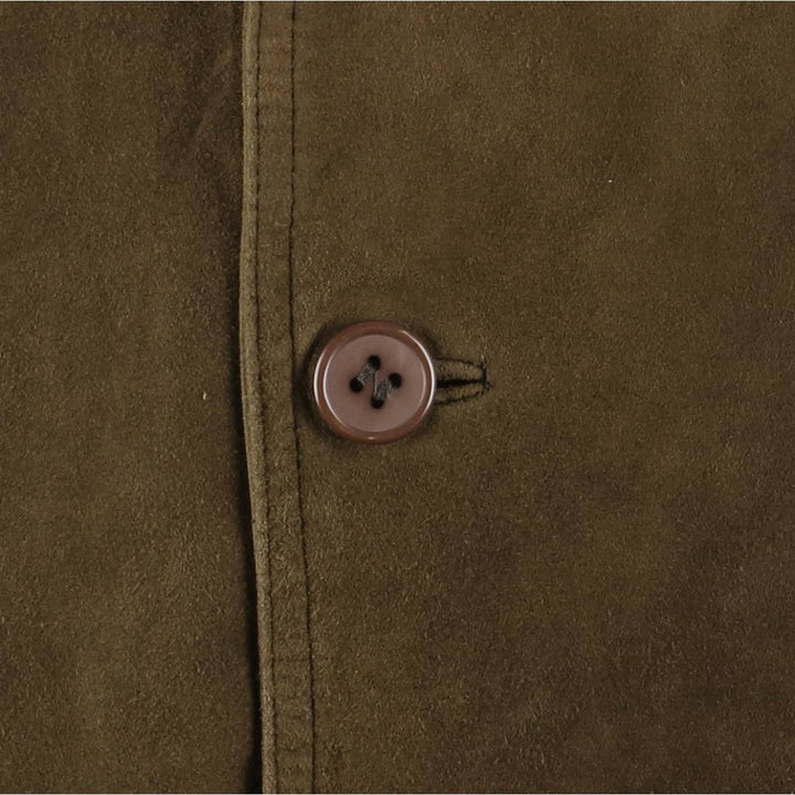 CHRIST suede leather blouson, men's size XL unclear Khaki type brown Vintage Second Hand