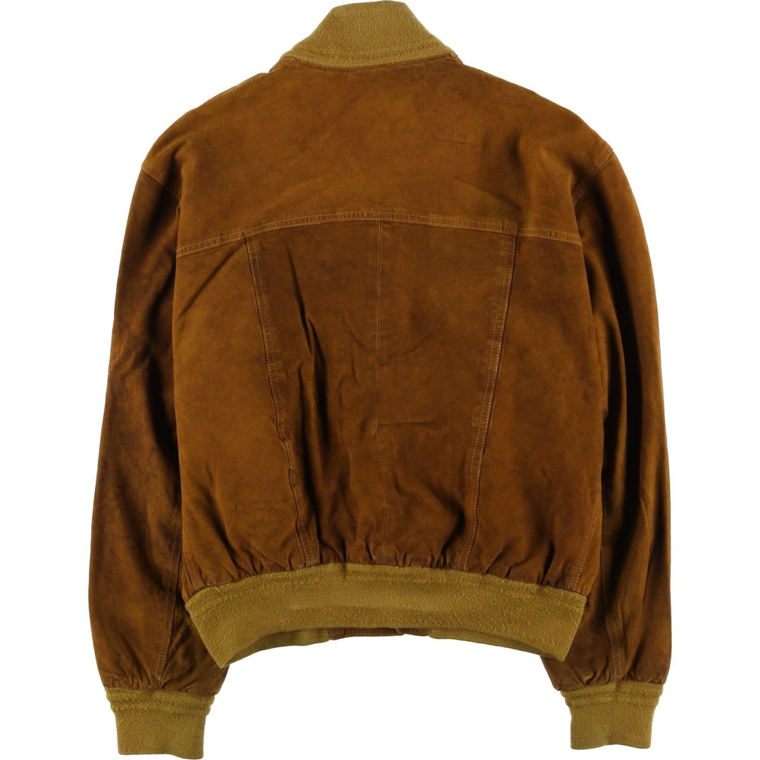 Vintage suede leather balster jacket, made in Italy, size L, men's size L Genuine Leather Suede Leather brown type Vintage Second Hand
