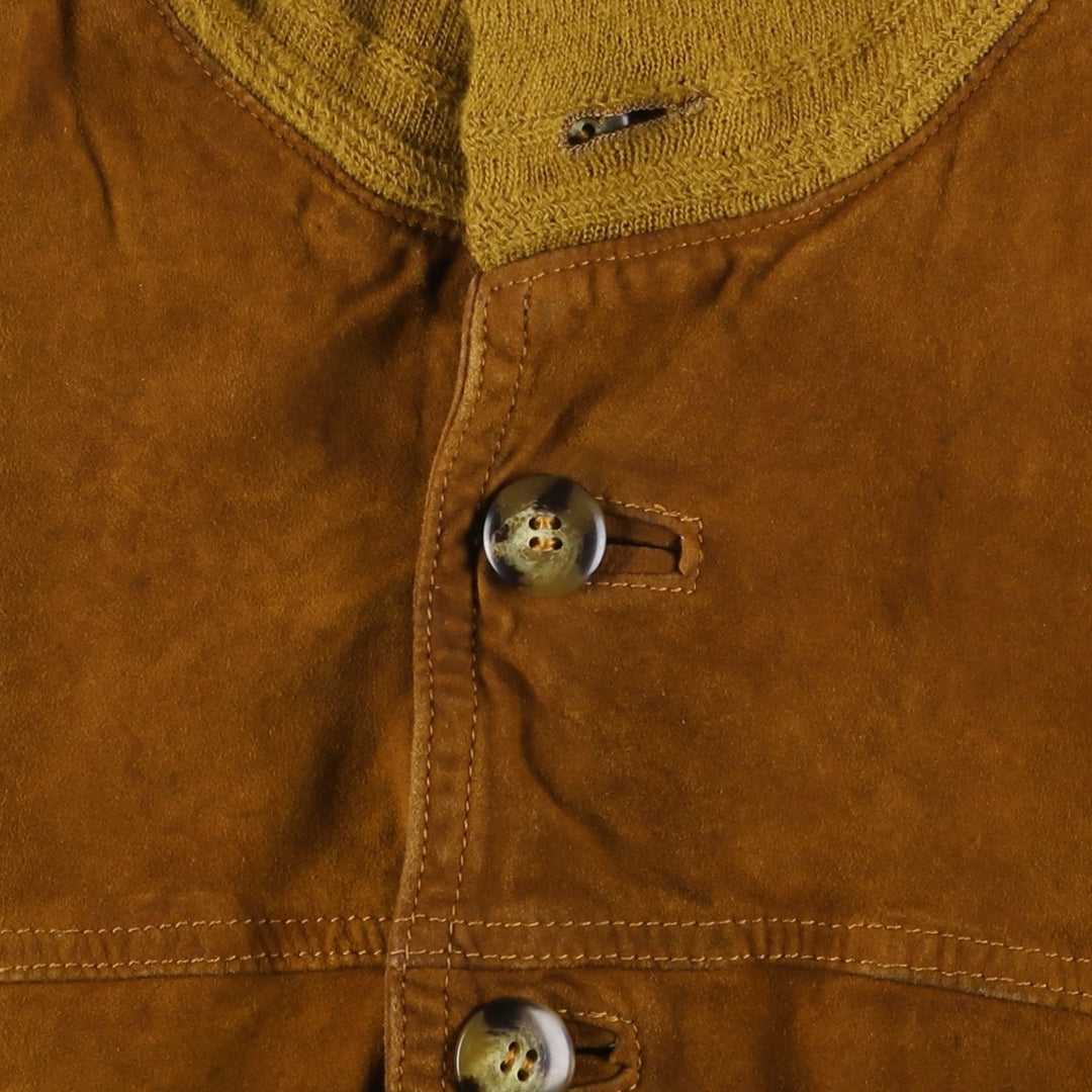 Vintage suede leather balster jacket, made in Italy, size L, men's size L Genuine Leather Suede Leather brown type Vintage Second Hand