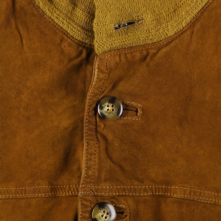 Vintage suede leather balster jacket, made in Italy, size L, men's size L Genuine Leather Suede Leather brown type Vintage Second Hand