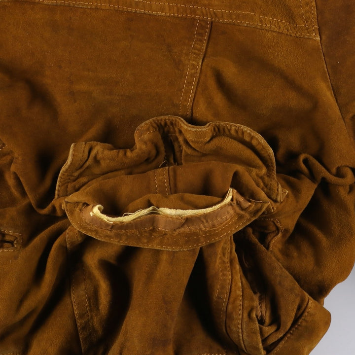 Vintage suede leather balster jacket, made in Italy, size L, men's size L Genuine Leather Suede Leather brown type Vintage Second Hand