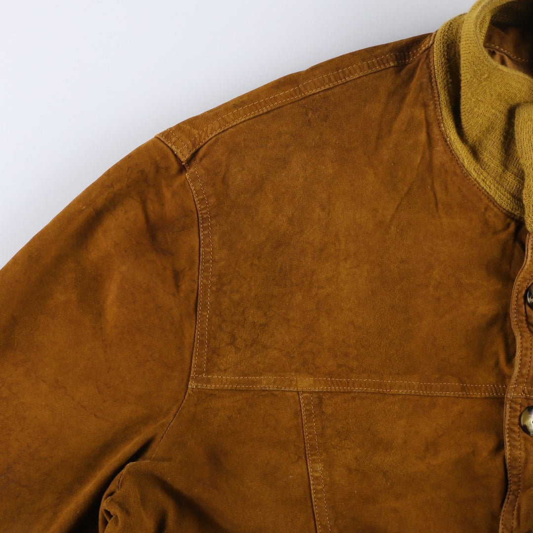 Vintage suede leather balster jacket, made in Italy, size L, men's size L Genuine Leather Suede Leather brown type Vintage Second Hand