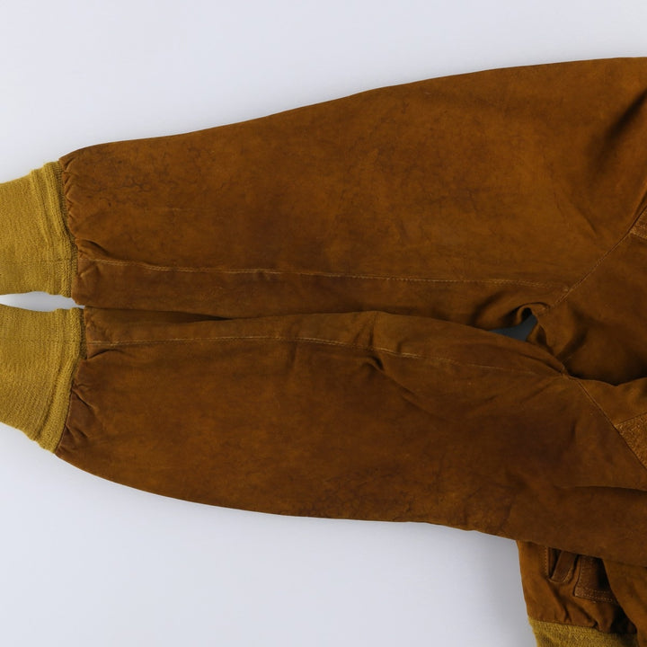 Vintage suede leather balster jacket, made in Italy, size L, men's size L Genuine Leather Suede Leather brown type Vintage Second Hand
