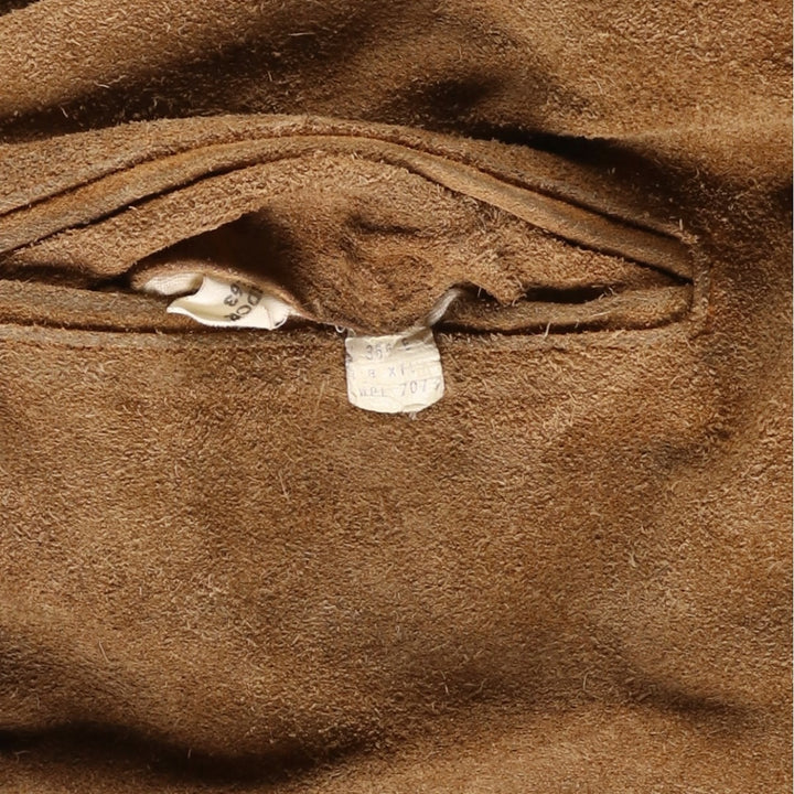 Vintage 1970'S JCPenney suede leather jacket, men's size XL unclear beige type brown Vintage Second Hand