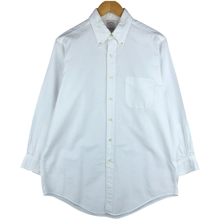 Brooks Brothers Est.1818 Long Sleeve Button Down Shirt Made in USA Men's Size L Supima Cotton white type Vintage Second Hand