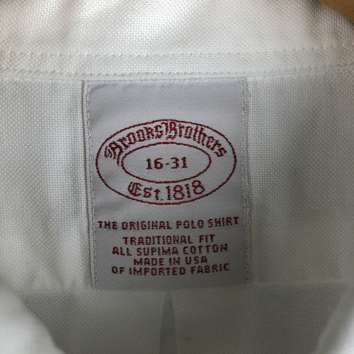 Brooks Brothers Est.1818 Long Sleeve Button Down Shirt Made in USA Men's Size L Supima Cotton white type Vintage Second Hand