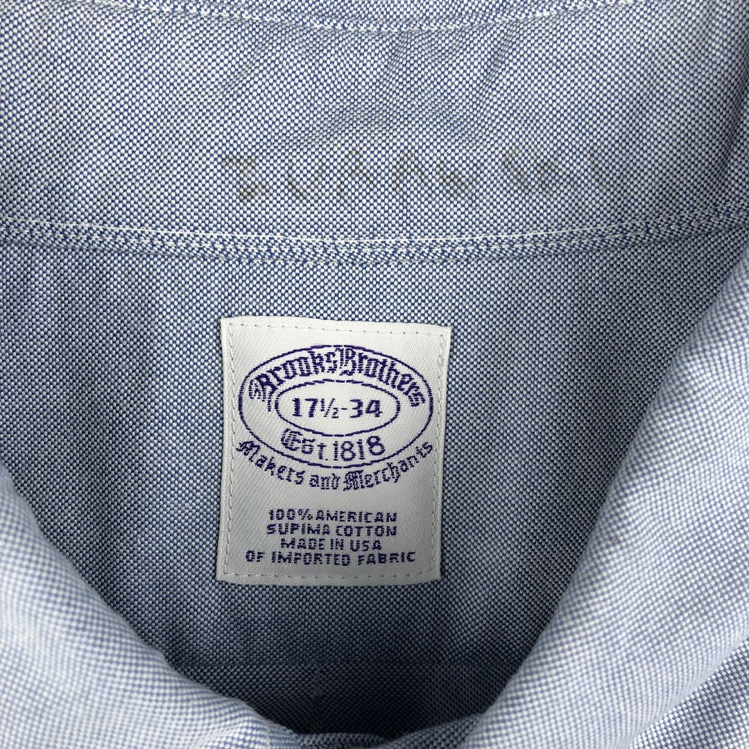 Brooks Brothers Est.1818 Long Sleeve Button Down Shirt Made in USA Men's XL cotton Blue type light blue Vintage Second Hand