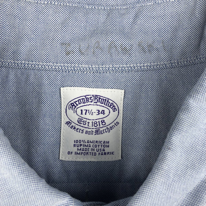 Brooks Brothers Est.1818 Long Sleeve Button Down Shirt Made in USA Men's XL cotton Blue type light blue Vintage Second Hand