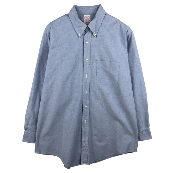 Brooks Brothers Est.1818 Long Sleeve Button Down Shirt Made in USA Men's XL Supima Cotton Blue type light blue Vintage Second Hand