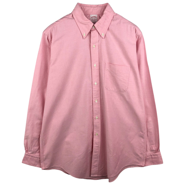 Brooks Brothers Est.1818 Long Sleeve Button Down Shirt Made in USA Men's Size L Supima Cotton pink type Vintage Second Hand