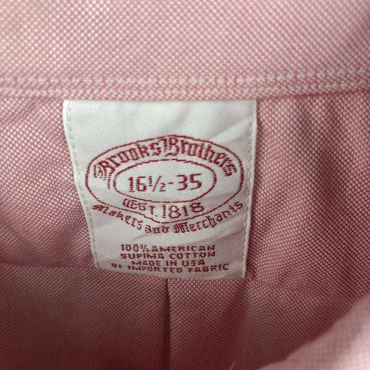 Brooks Brothers Est.1818 Long Sleeve Button Down Shirt Made in USA Men's Size L Supima Cotton pink type Vintage Second Hand