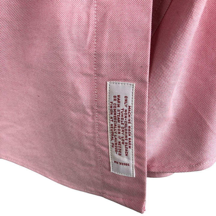 Brooks Brothers Est.1818 Long Sleeve Button Down Shirt Made in USA Men's Size L Supima Cotton pink type Vintage Second Hand