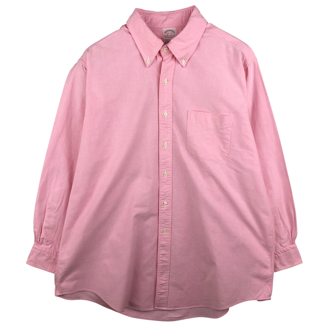 Brooks Brothers Est.1818 Long Sleeve Button Down Shirt Made in USA Men's XL Supima Cotton pink type Vintage Second Hand