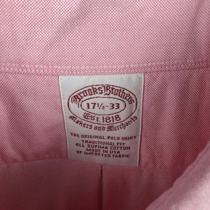 Brooks Brothers Est.1818 Long Sleeve Button Down Shirt Made in USA Men's XL Supima Cotton pink type Vintage Second Hand