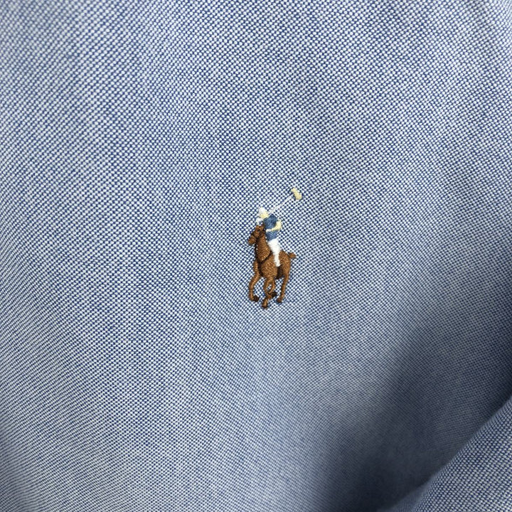 Ralph Lauren CUSTOM FIT long sleeve button down shirt, men's XL size cotton Blue type light blue Vintage Second Hand