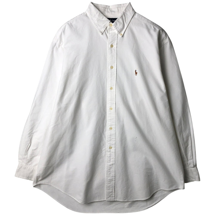 Ralph Lauren YARMOUTH long sleeve button down shirt, men's XL size cotton white type Vintage Second Hand