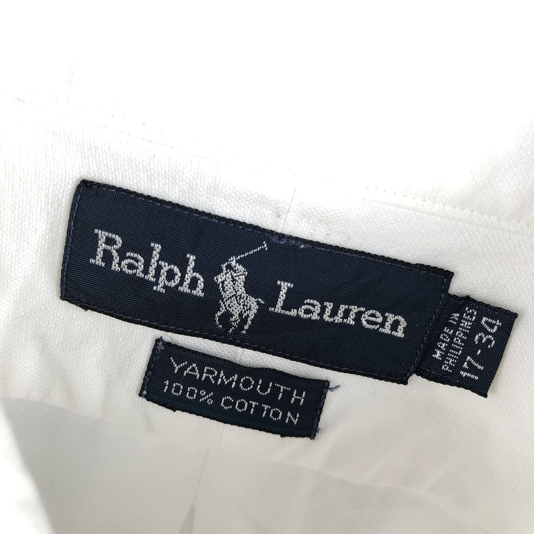 Ralph Lauren YARMOUTH long sleeve button down shirt, men's XL size cotton white type Vintage Second Hand