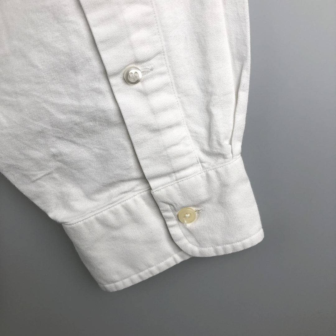 Ralph Lauren YARMOUTH long sleeve button down shirt, men's XL size cotton white type Vintage Second Hand