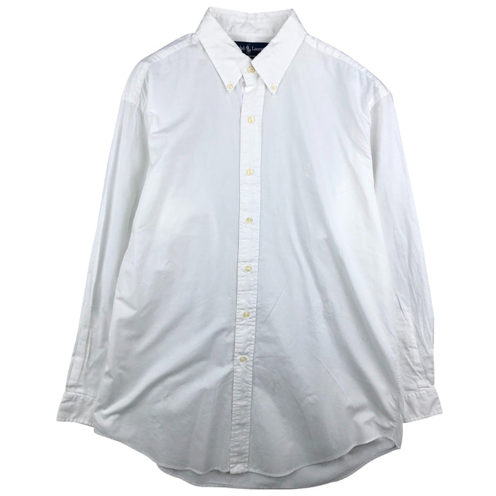 Ralph Lauren YARMOUTH long sleeve button down shirt, men's size L cotton white type Vintage Second Hand