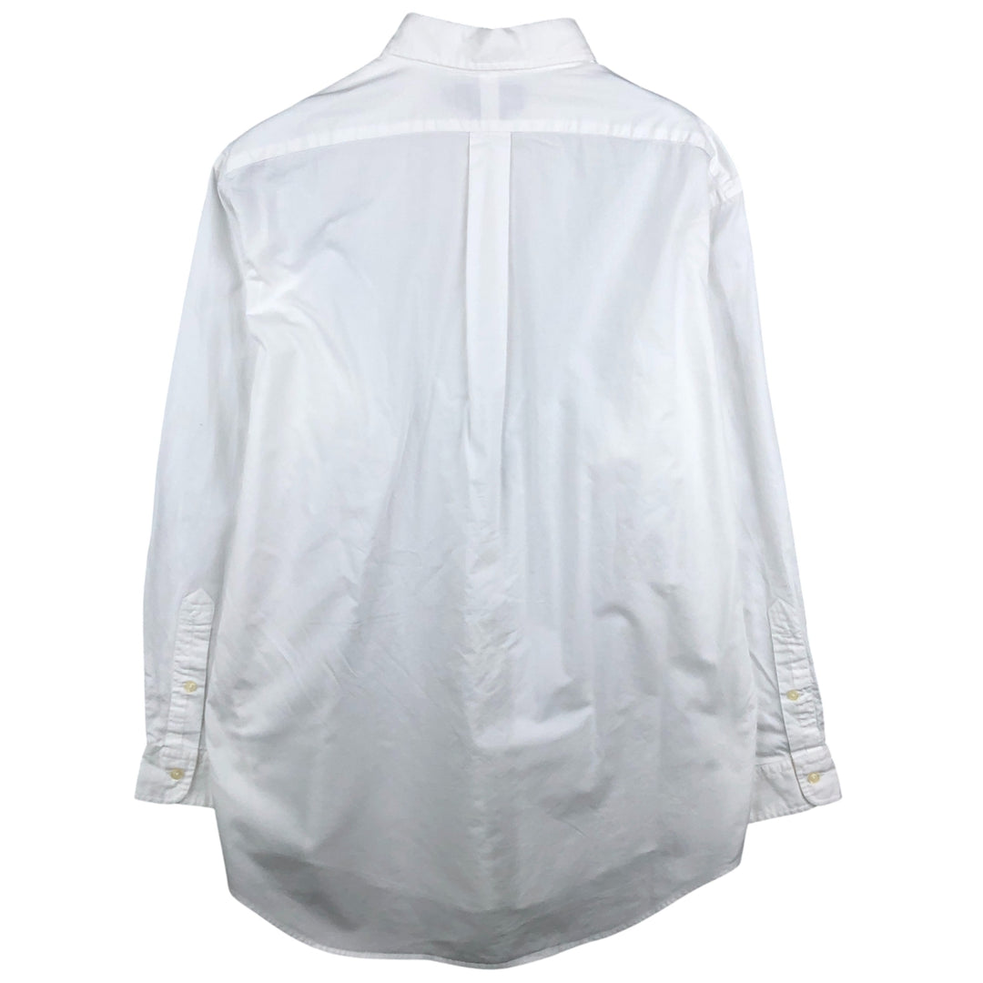 Ralph Lauren YARMOUTH long sleeve button down shirt, men's size L cotton white type Vintage Second Hand