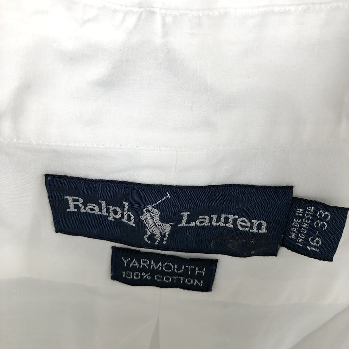 Ralph Lauren YARMOUTH long sleeve button down shirt, men's size L cotton white type Vintage Second Hand