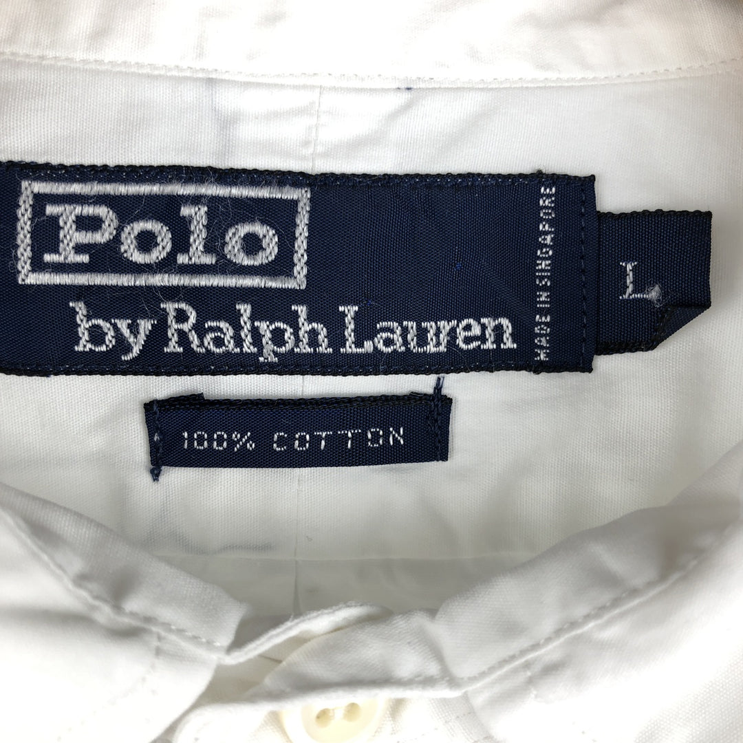 Ralph Lauren POLO by Ralph Lauren long sleeve cotton shirt, men's size L cotton white type Vintage Second Hand