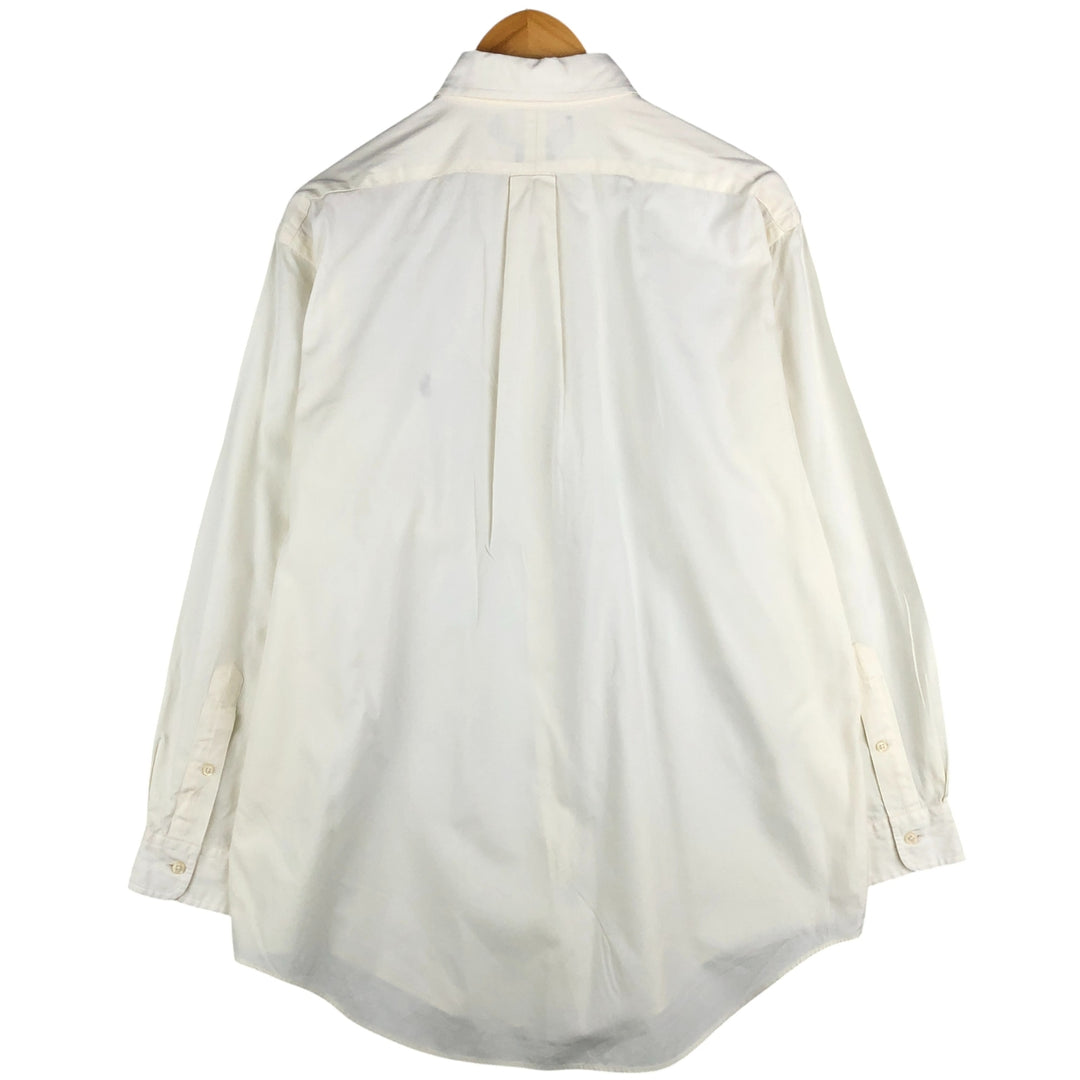 Ralph Lauren YARMOUTH long sleeve button down shirt, men's size L cotton ivory Vintage Second Hand