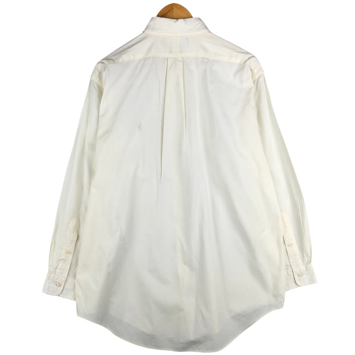 Ralph Lauren YARMOUTH long sleeve button down shirt, men's size L cotton ivory Vintage Second Hand