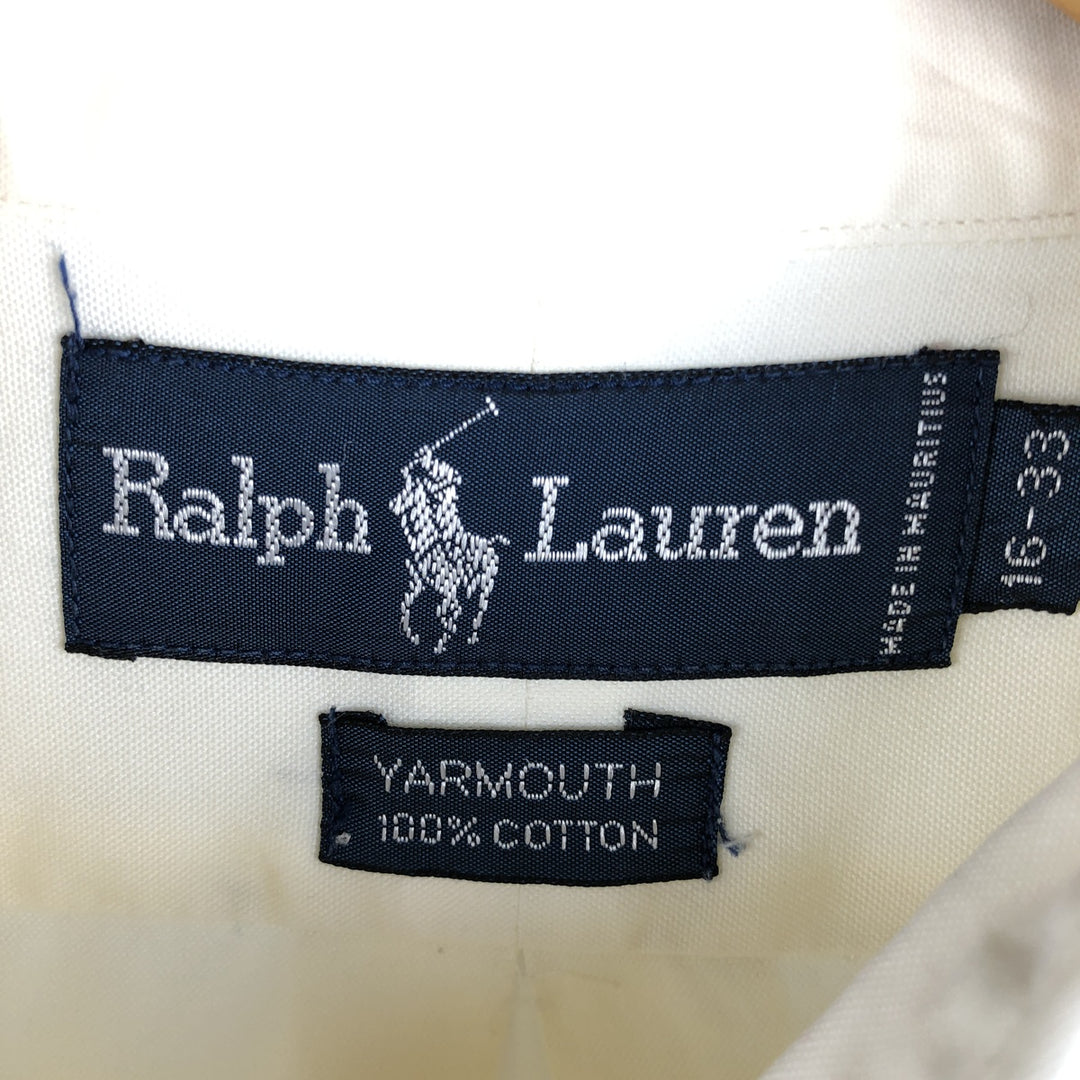 Ralph Lauren YARMOUTH long sleeve button down shirt, men's size L cotton ivory Vintage Second Hand