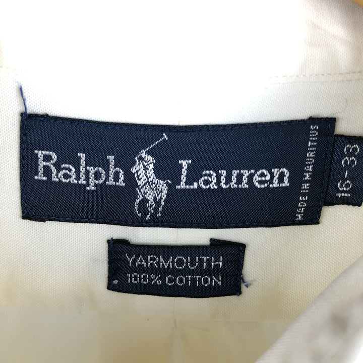 Ralph Lauren YARMOUTH long sleeve button down shirt, men's size L cotton ivory Vintage Second Hand