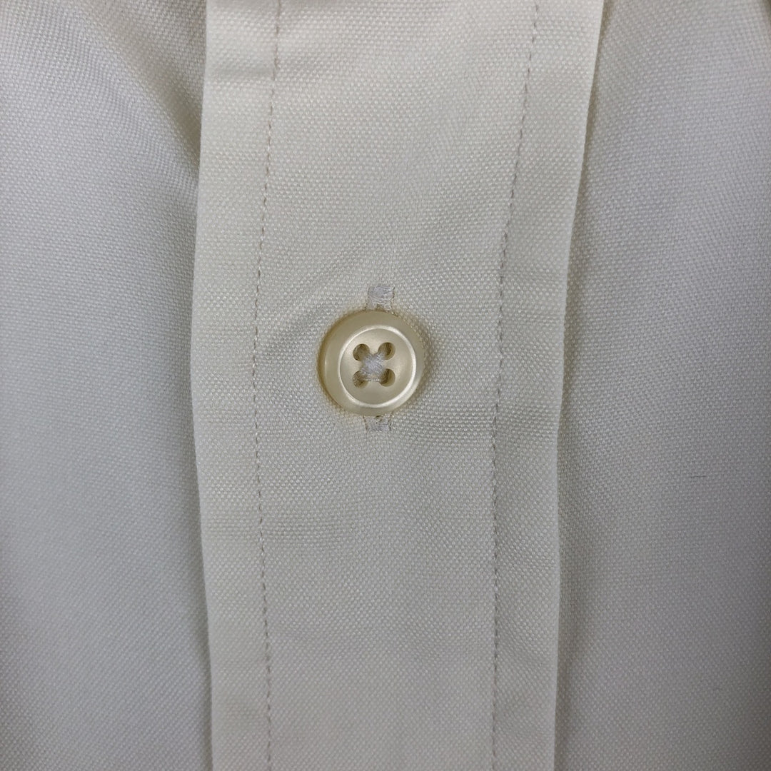 Ralph Lauren YARMOUTH long sleeve button down shirt, men's size L cotton ivory Vintage Second Hand