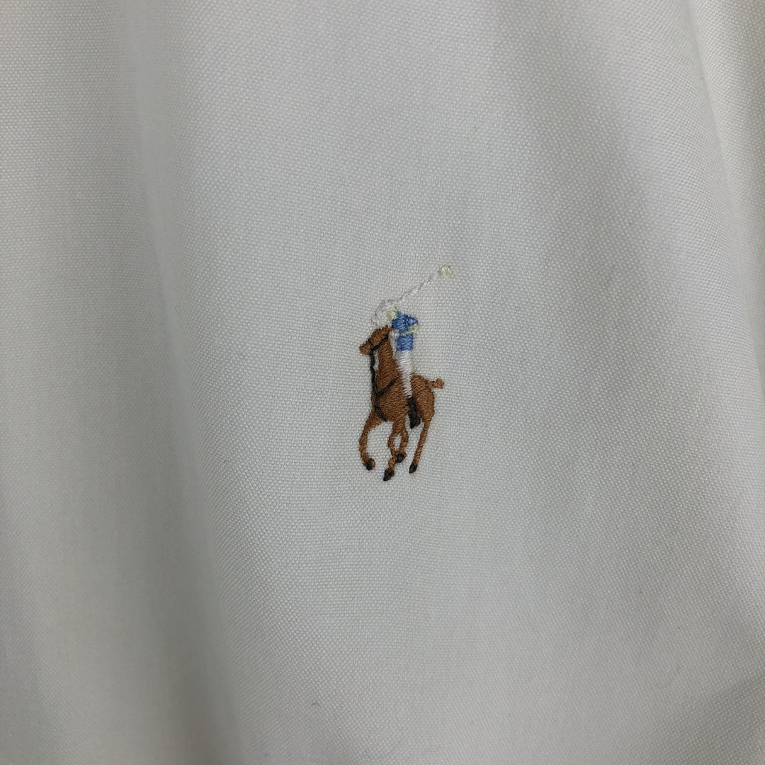 Ralph Lauren YARMOUTH long sleeve button down shirt, men's size L cotton ivory Vintage Second Hand