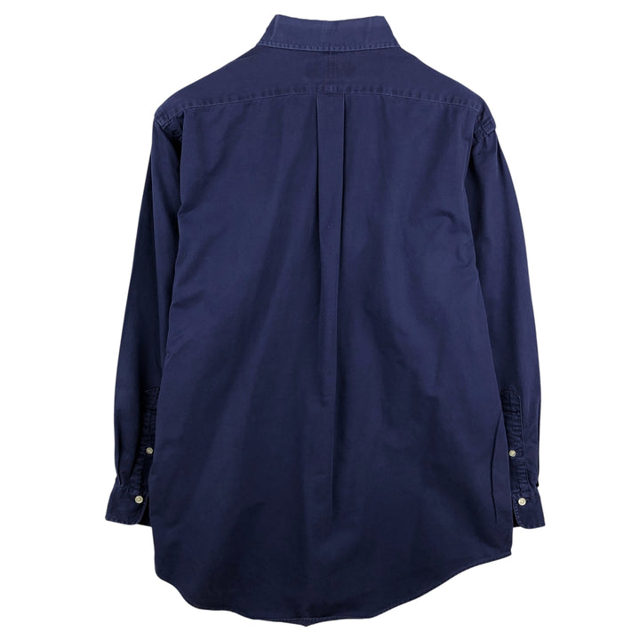 Ralph Lauren long sleeve button down shirt, men's size L cotton navy blue type Vintage Second Hand