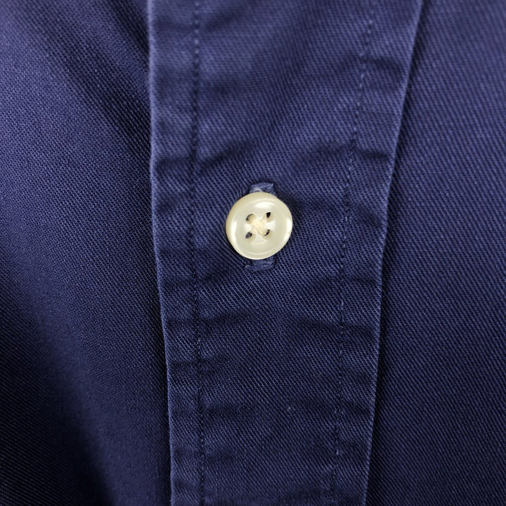Ralph Lauren long sleeve button down shirt, men's size L cotton navy blue type Vintage Second Hand