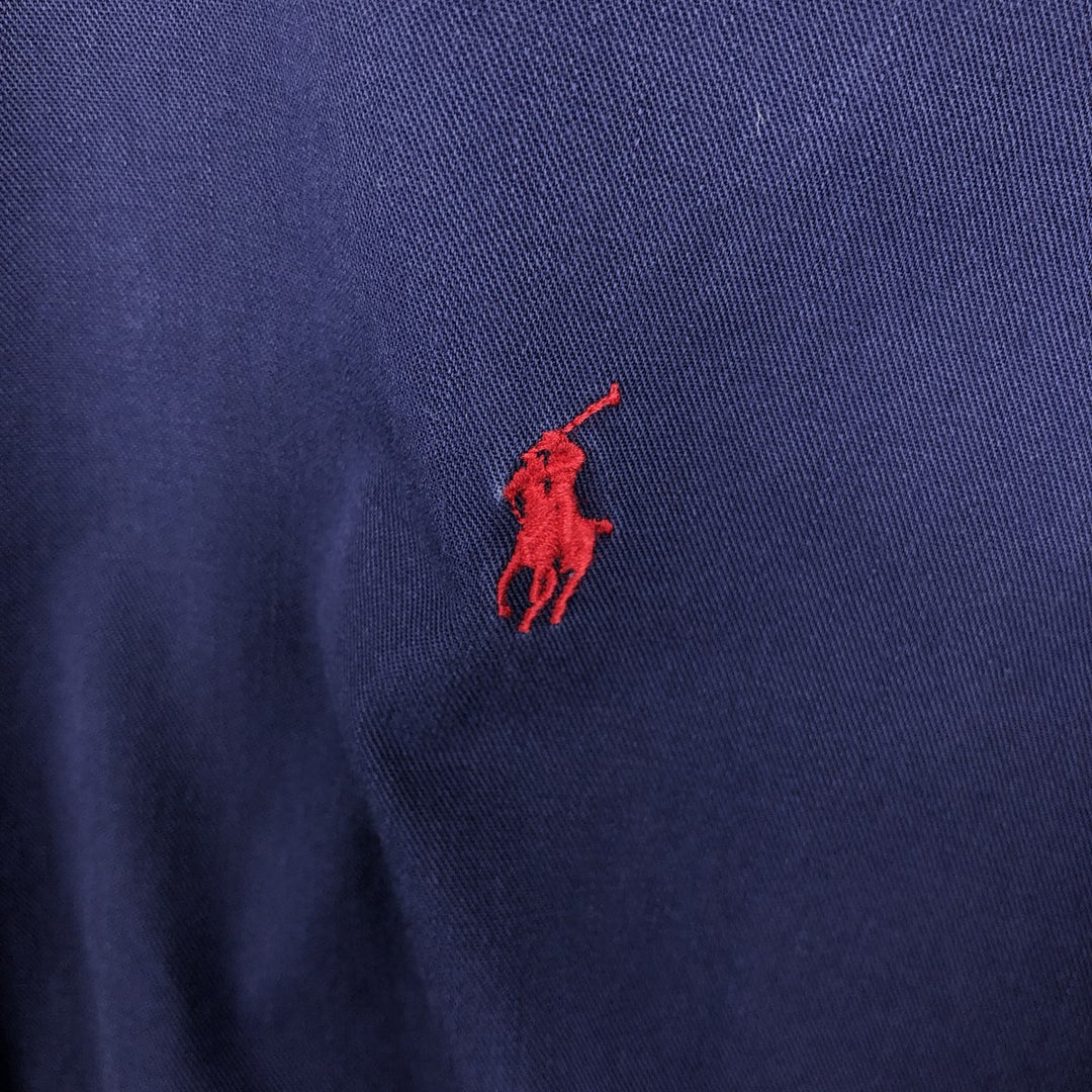 Ralph Lauren long sleeve button down shirt, men's size L cotton navy blue type Vintage Second Hand
