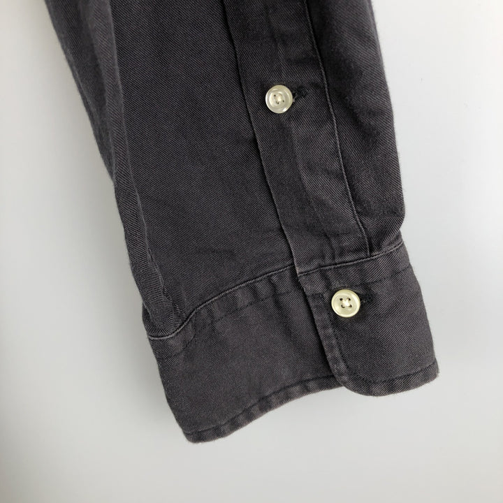 Ralph Lauren long sleeve button down shirt, men's size L cotton black type Vintage Second Hand