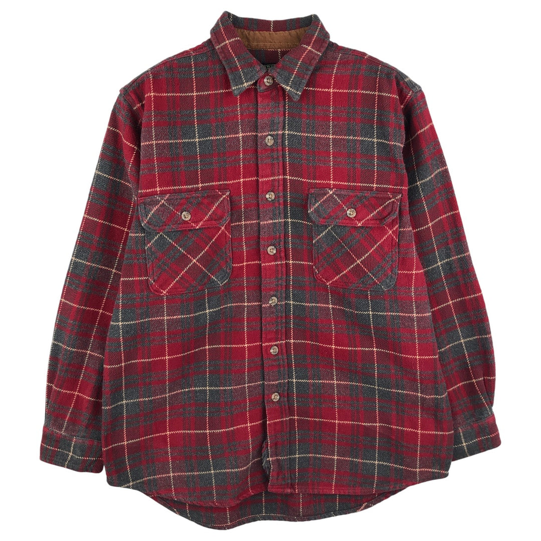 FIELD AND STREAM Long Sleeve Heavy Flannel Check Shirt, Men's Size M cotton red type Vintage Second Hand