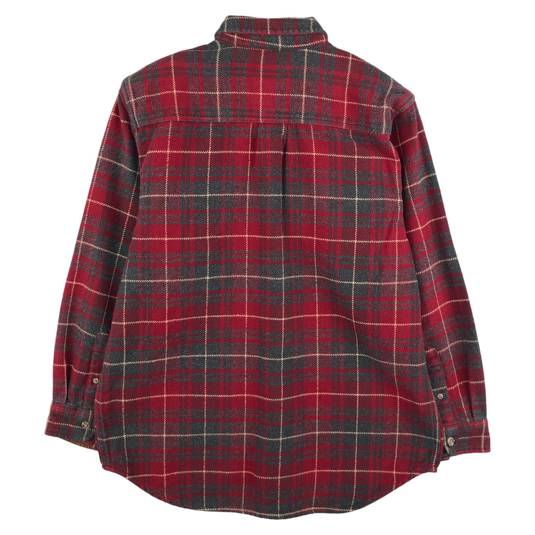 FIELD AND STREAM Long Sleeve Heavy Flannel Check Shirt, Men's Size M cotton red type Vintage Second Hand