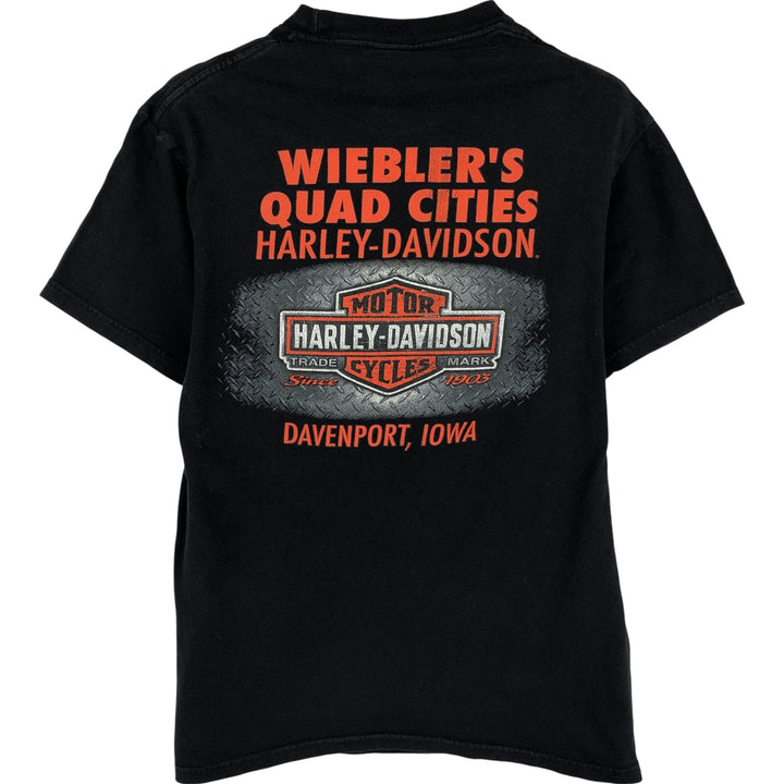 Harley-Davidson Fire Pattern Animal Pattern Motorcycle Bike T-Shirt, Men's Size Medium cotton black type Vintage Second Hand