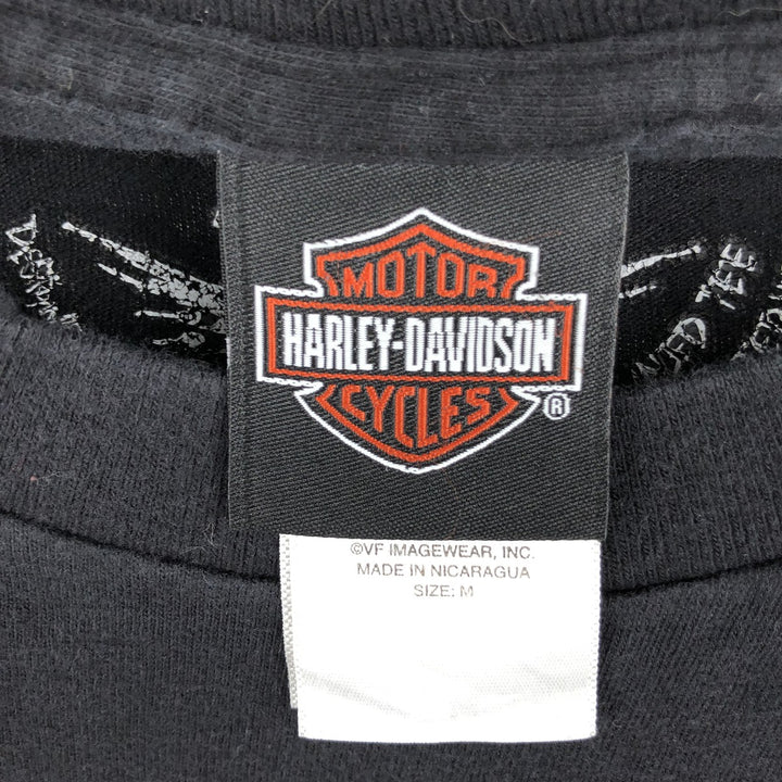 Harley-Davidson Fire Pattern Animal Pattern Motorcycle Bike T-Shirt, Men's Size Medium cotton black type Vintage Second Hand