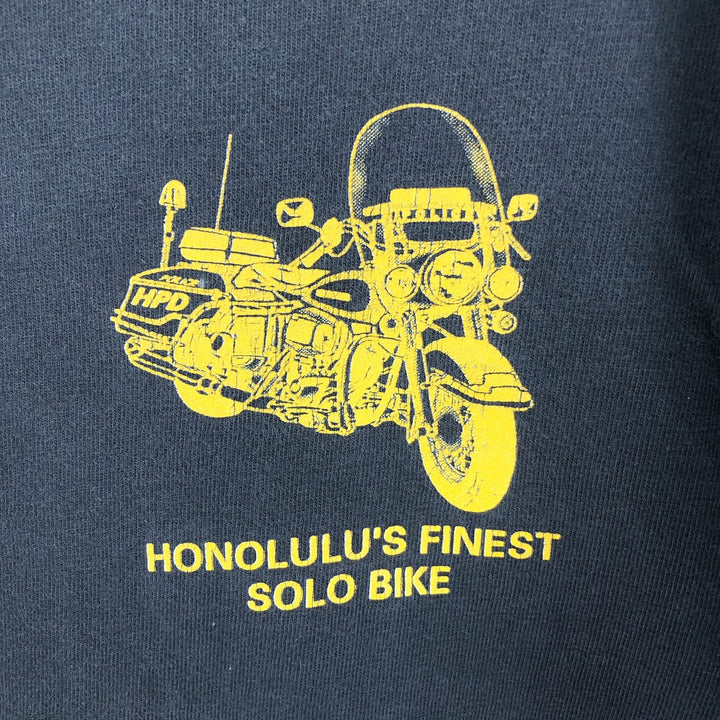 Vintage 90'S Hanes Eagle Pattern Motorcycle T-shirt, Made in USA, Men's Size Large cotton black type Vintage Second Hand