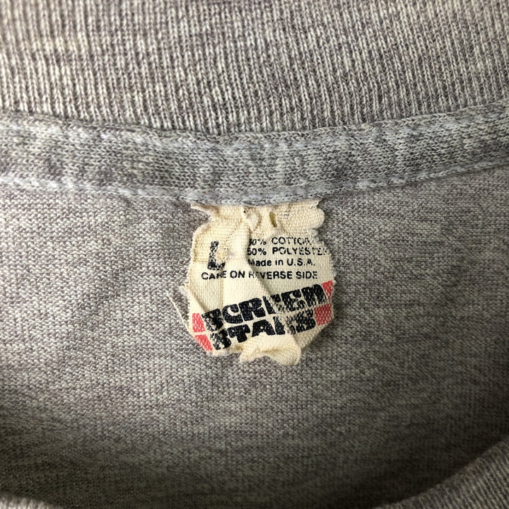 Vintage 1980'S Screen Stars Sports Print T-Shirt, Made in USA, Men's Size L cotton gray type Vintage Second Hand