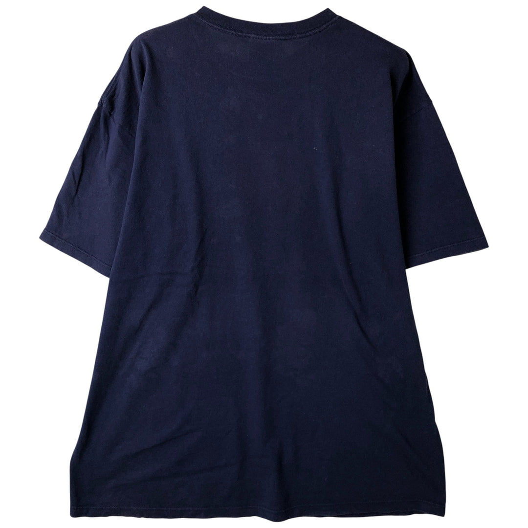 90'S Adidas logo print T-shirt, made in USA, men's XL size, vintage cotton navy blue type Vintage Second Hand