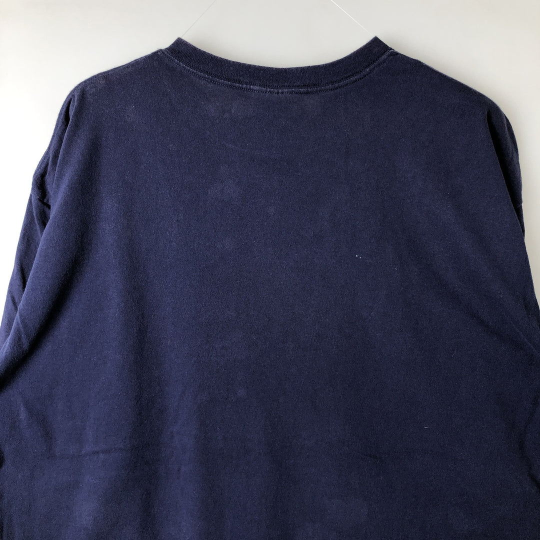90'S Adidas logo print T-shirt, made in USA, men's XL size, vintage cotton navy blue type Vintage Second Hand