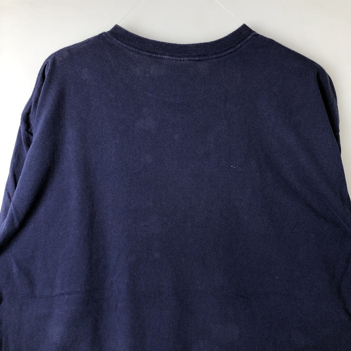 90'S Adidas logo print T-shirt, made in USA, men's XL size, vintage cotton navy blue type Vintage Second Hand