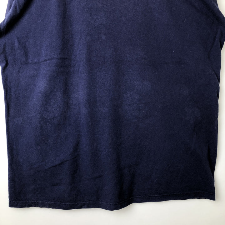 90'S Adidas logo print T-shirt, made in USA, men's XL size, vintage cotton navy blue type Vintage Second Hand